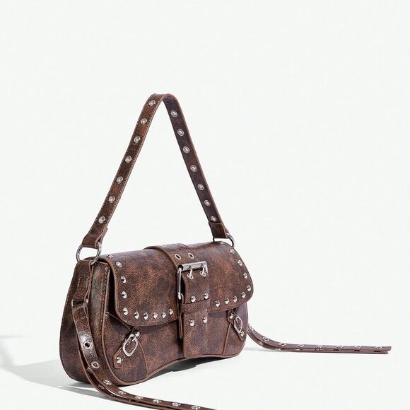 Brown western cowgirl faux leather purse bag - Picture 4 of 8